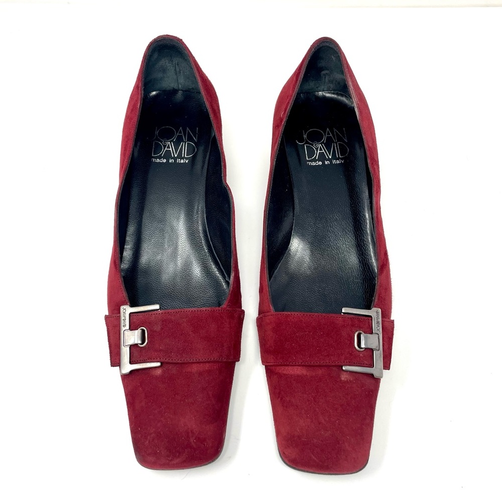 JOAN & DAVID suede burgundy shoes, made in Italy, size 8.5